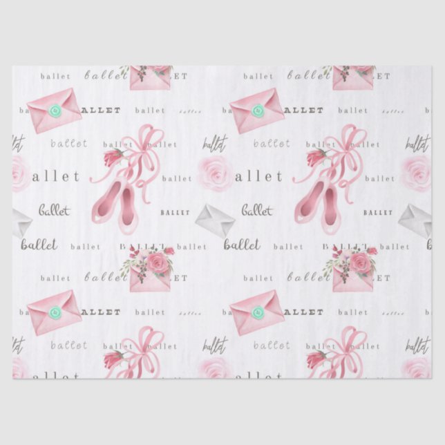 Pink Ballet Slippers Tissue Paper (Front)