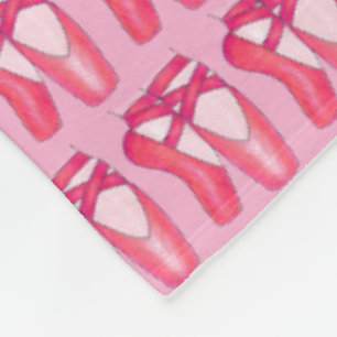 Pink Ballet Toe Shoes Dance Teacher Ballerina Fleece Blanket