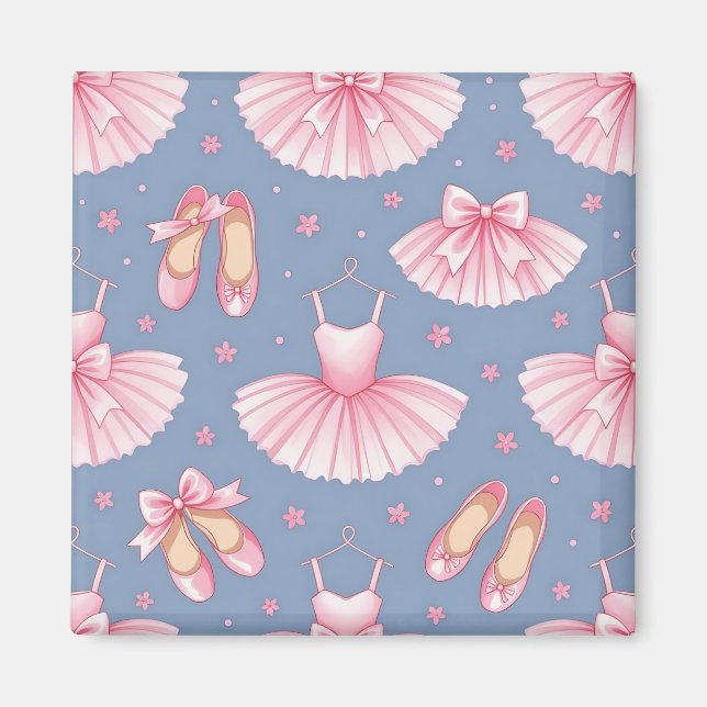 Pink Ballet Tutu Pattern Magnet (Front)