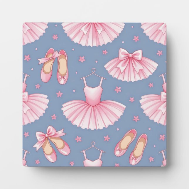Pink Ballet Tutu Pattern Plaque (Front)