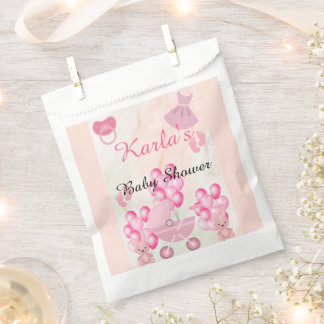 Pink Ballons Bunny Rabbit It's a Girl Baby Shower  Favour Bag