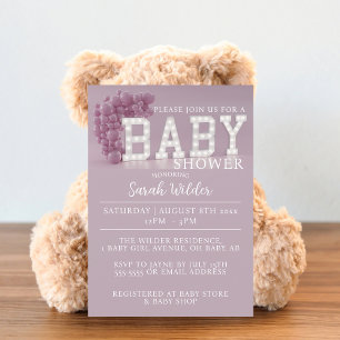 Pink Balloon Arch Baby Girl Shower Invitation