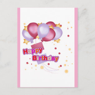 Pink Balloon Birthday Card for Girls – Cute and Jo
