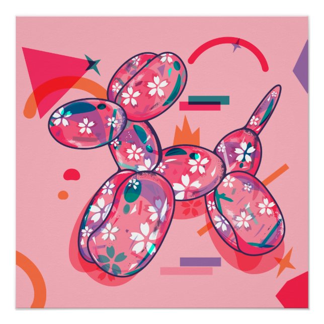 Pink balloon dog  poster (Front)