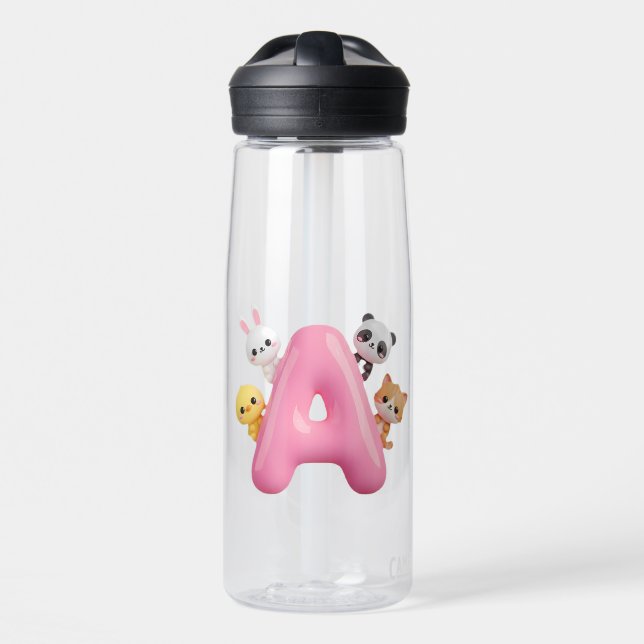 Pink Balloon Letter A CamelBak 25oz Bottle (Front)