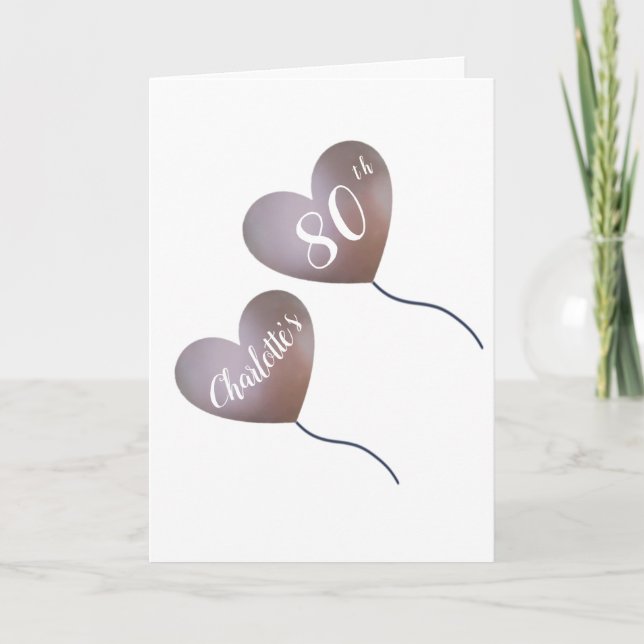 pink balloon personalised 90th birthday card (Front)