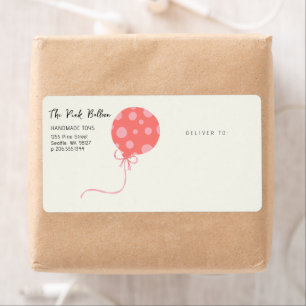Pink Balloon Small Business Label