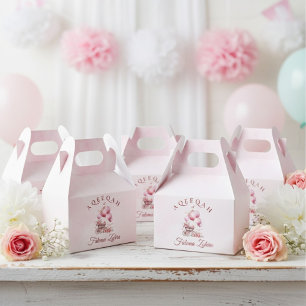 Pink Balloon Stroller Baby Girl Muslim Aqiqah Favor Box