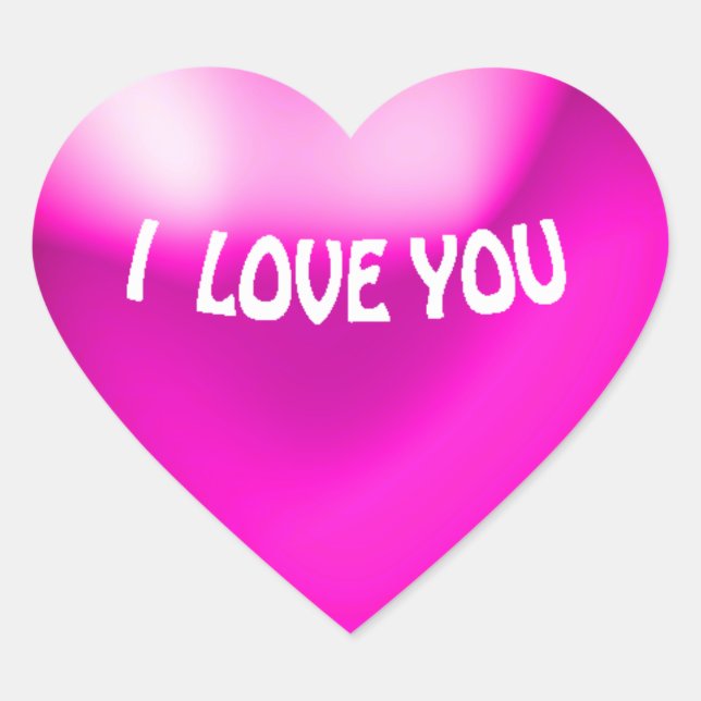Pink Balloon Style Heart Sticker (Front)