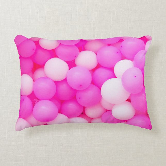 Pink Balloons Festive Background Design. Accent Pillow (Front)