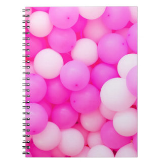 Pink Balloons Festive Background Design. Notebook