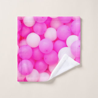 Pink Balloons Festive Background Design. Wash Cloth