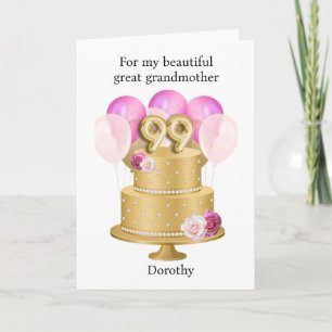 Pink Balloons Flowers Gold 99th Birthday for Her Card