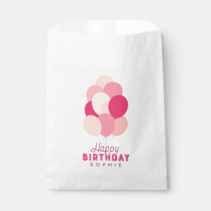 Pink Balloons Happy Birthday Favour Bag