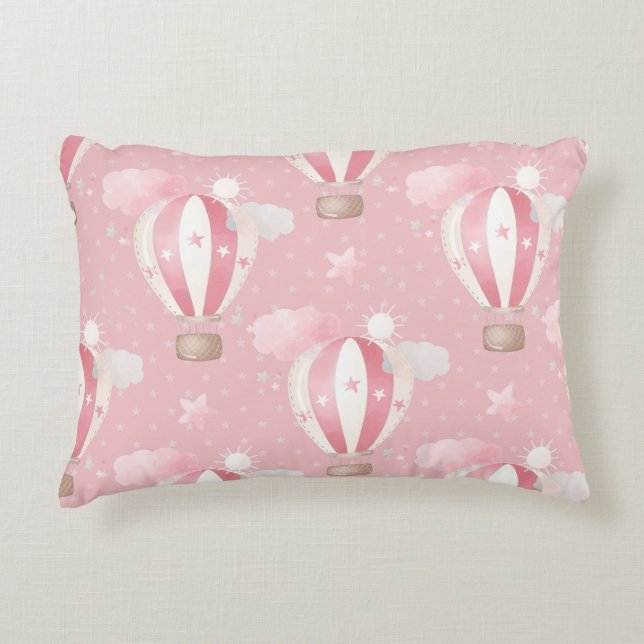 Pink Balloons Pattern Accent Pillow (Front)