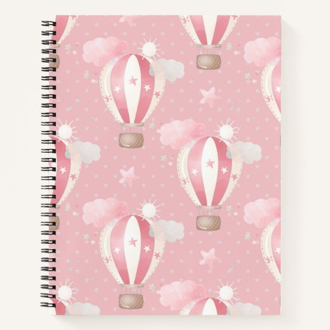 Pink Balloons Pattern Notebook (Front)