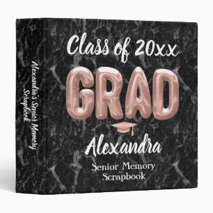Pink Balloons Senior Class Graduation Memory Book Binder