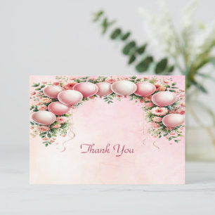 Pink Balloons Thank You Card