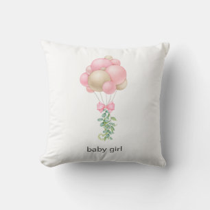 Pink Balloons Throw Pillow