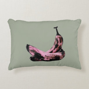 Pink Banana Pop Art Cool Unique Accent Pillow