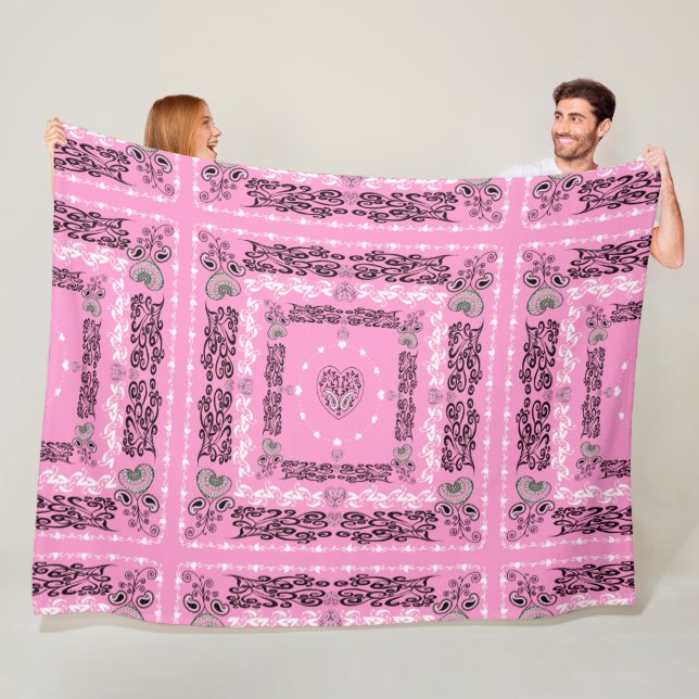 Pink Bandana  Fleece Blanket (In Situ)
