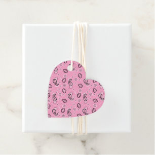 Pink Bandana Heart Love Sweet Cowgirl Adventure Favour Tags