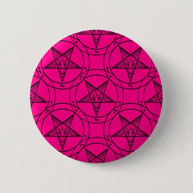pink baphomet 2 inch round button (Front)