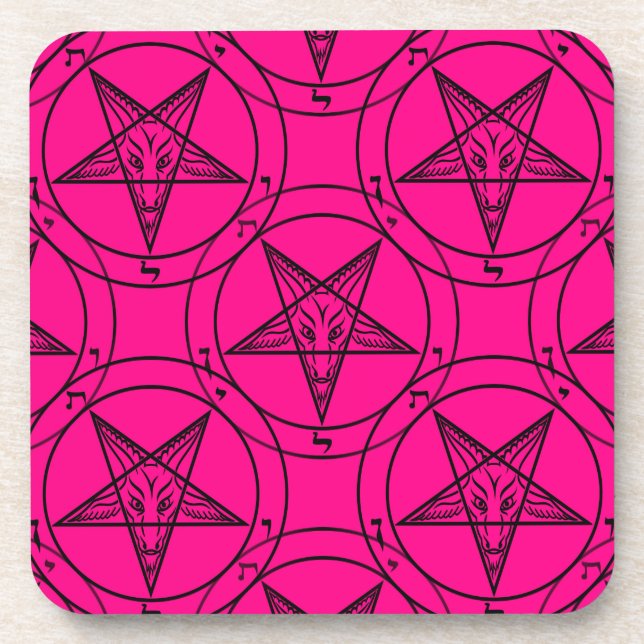 pink baphomet coaster (Front)