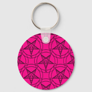 pink baphomet keychain