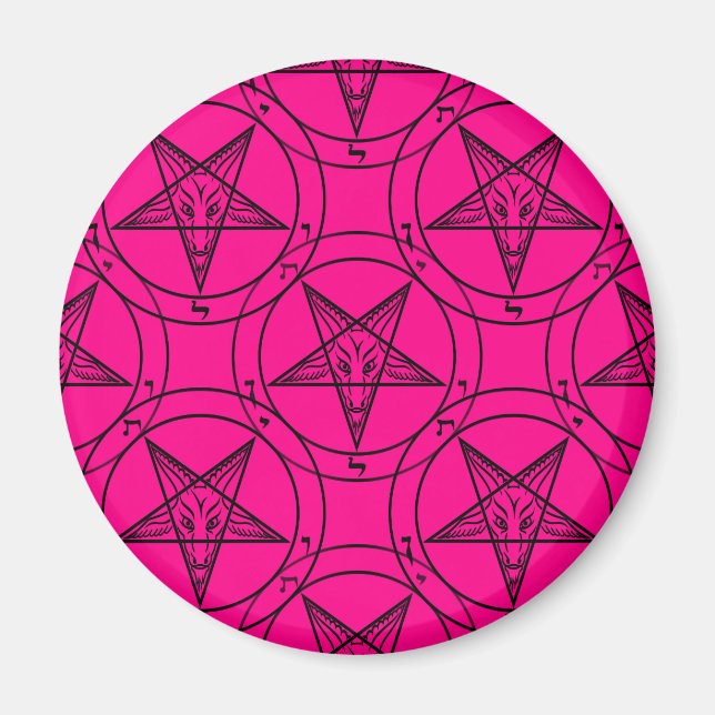 pink baphomet magnet (Front)