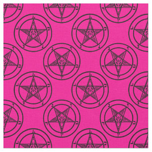 pink baphomet pentagram halloween fabric
