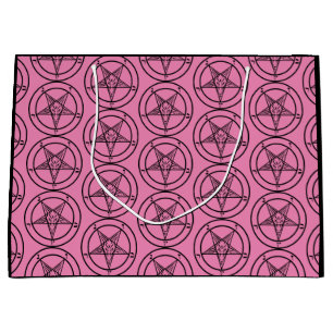 Pink Baphomet Pentagram Large Gift Bag