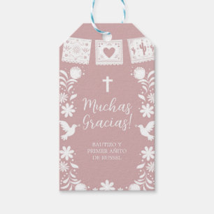 Pink Baptism Favour Tag