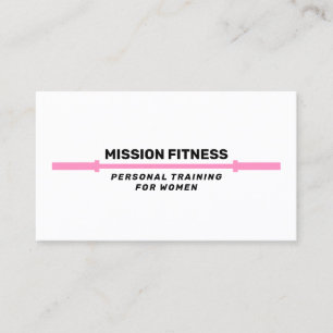 Pink Barbell Fitness Personal Trainer Business B Card