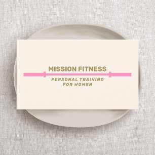  Pink Barbell Fitness Personal Trainer  Business B Card