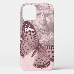 Pink Baroque Embellishment with Butterfly iPhone 12 Case