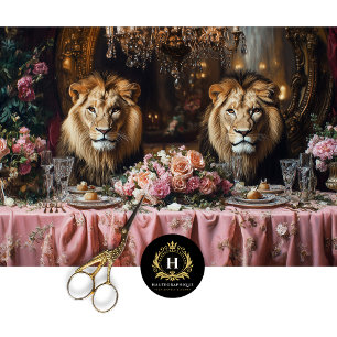 Pink Baroque Lion Furniture Decoupage Tissue Paper