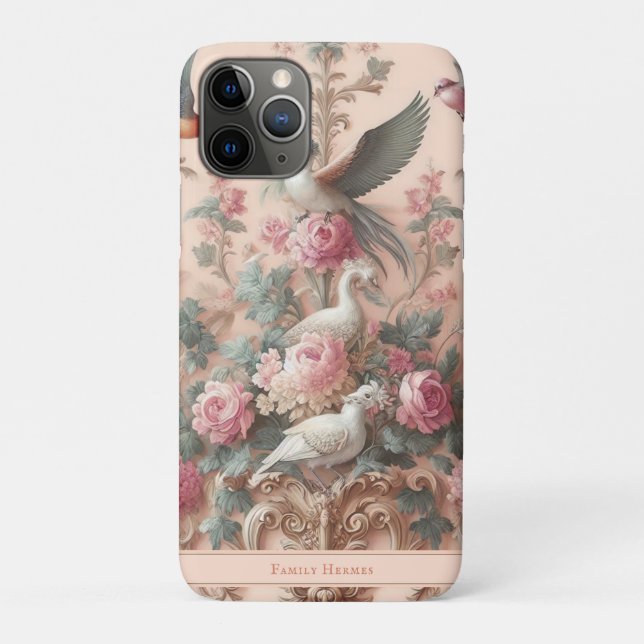 Pink Baroque Rococo Flower Morris  Case-Mate iPhone Case (Back)
