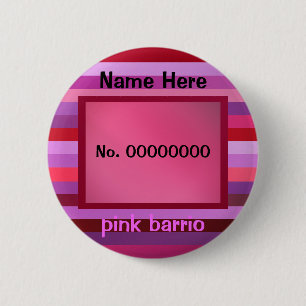 pink barrio text template 2 inch round button