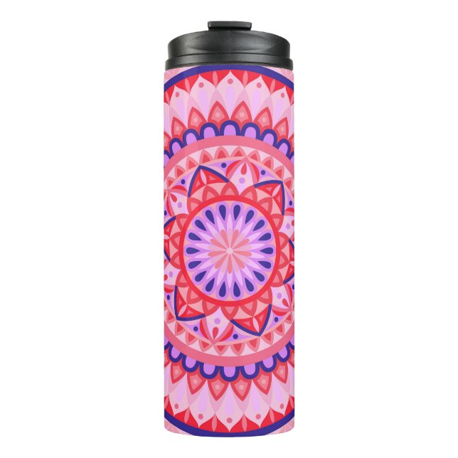 Pink Base Mandala Thermal Tumbler (Front)