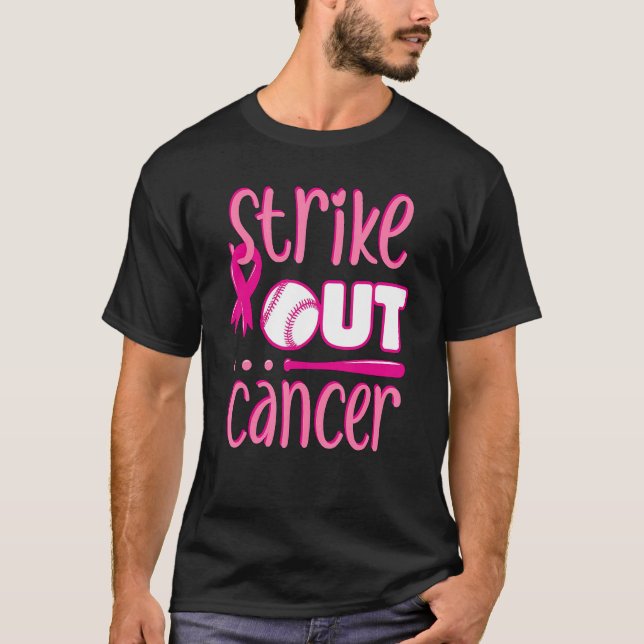 Pink Baseball Strike Out  Baseball Pink T-Shirt (Front)