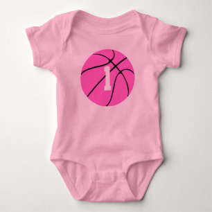 Pink Basketball Baby Bodysuit