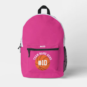 Pink Basketball Backpack School Sports Team Player