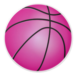 Pink Basketball Ceramic Knob