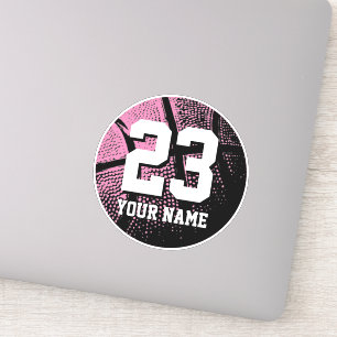 Pink basketball custom jersey number vinyl