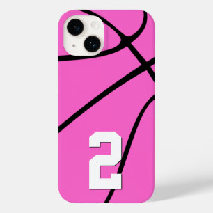 Pink Basketball Custom Player Number Sports Case-Mate iPhone 14 Case
