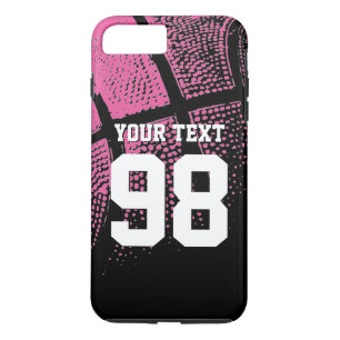 Pink basketball custom sports jersey number name Case-Mate iPhone case
