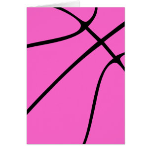 Pink Basketball Party Customizable Greeting Card