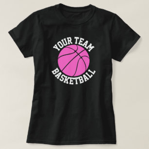 Pink Basketball Team, Player & Jersey Number Tees