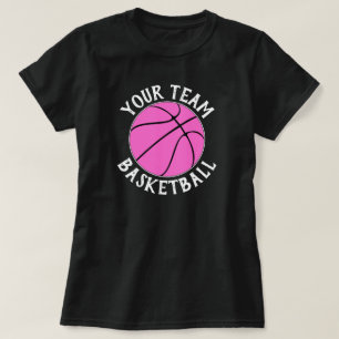 Pink Basketball Team, Player Name & Jersey Number T-Shirt